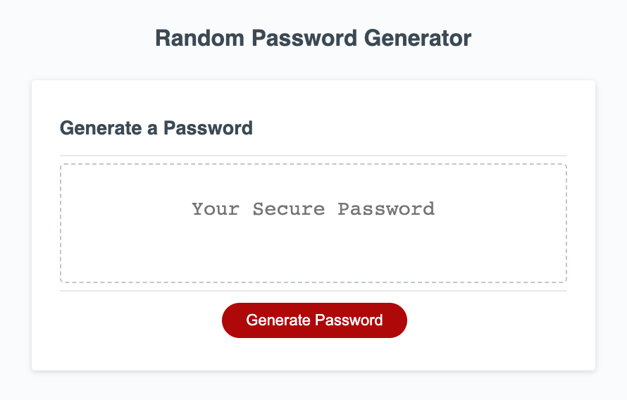 passwordGenerator project